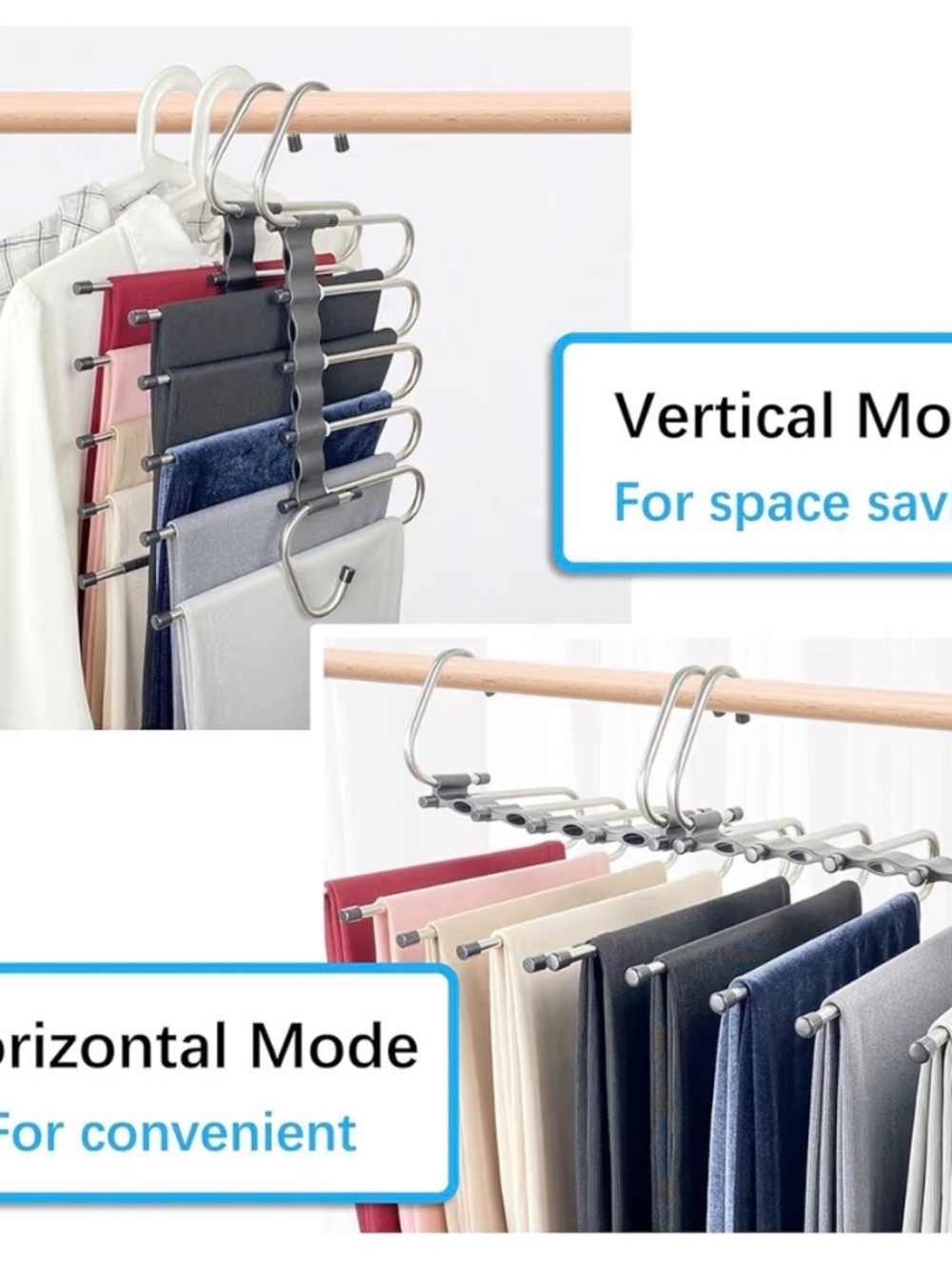 Pants Hangers Space Saving Multiple Layers Multifunctional Rack Organizer, New i